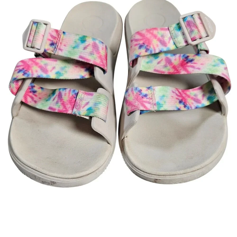Chaco Chillos Slides Womens Size 11 Beige Pastel Tie Dye Beach Sandals JCH108732